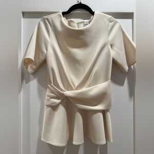 ASOS Peplum Cream Twist Top